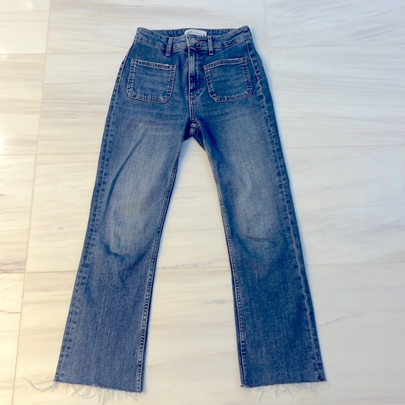 Zara Patch Pocket Medium Wash Denim Jeans - Picture 1 of 4